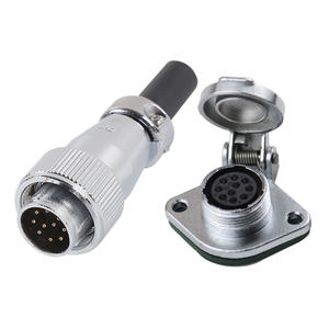 Connecteur d'aviation WS16 2/3/4/5/7/9/10 broches avec couvercle rabattable à bride diamantée, connecteur électrique industriel étanche IP67 - Product Image 4