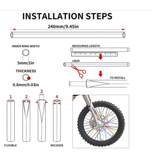 Couverture de rayon de vélo réfléchissante haute brillance réflecteurs de bande de vélo lumières de vélo Tubes réfléchissants de roue Clip sur le rayon de jante - Product Image 4