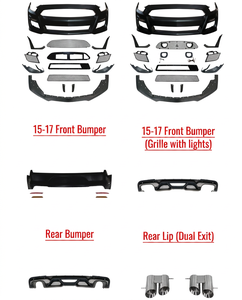 Kits de Carrocería Completos para <span class=keywords><strong>Ford</strong></span> <span class=keywords><strong>Mustang</strong></span> S550 2015-2017, Kit de Conversión de Carrocería Estilo GT500 con Alerón, Faldones Laterales y Difusor Trasero - Product Image 2
