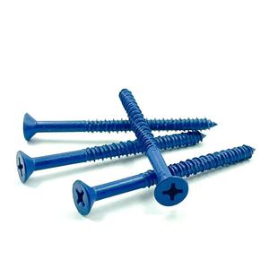 Vis à béton en acier au carbone <span class=keywords><strong>de</strong></span> haute qualité, tête plate, Phil <span class=keywords><strong>Cer</strong></span> bleu, 500 heures - Product Image 5