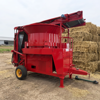 Broyeur de balles mobile pour usage agricole, machine à broyer les tiges de maïs et la paille avec bande de décharge