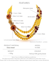 Collier superposé doré, élégant et polyvalent, perles de verre faites à la main, style vintage, luxe léger, collier de caractère, cadeau pour elle