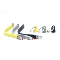 Kabel Transfer Data USB C 40Gbps Kecepatan Tinggi, Kabel Silikon Pipih 3 Warna dengan Penyimpanan Mudah OEM ODM