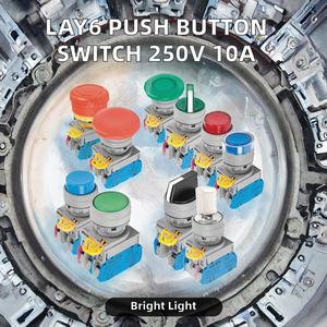 Yüksek kaliteli LAY6 serisi IP65 Metal <span class=keywords><strong>Push</strong></span> <span class=keywords><strong>Button</strong></span> Switch-250V 10A anlık/mandallama tipi kendini sıfırlama kendinden kilitleme LED basın - Product Image 2