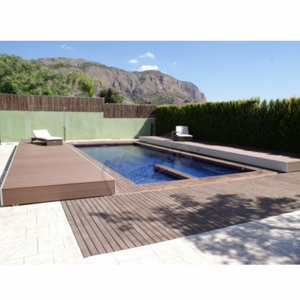 Concepto totalmente automático, cubierta de piscina de dos secciones telescópicas que se desliza hacia adentro y hacia afuera para piscinas y spas - Product Image 5
