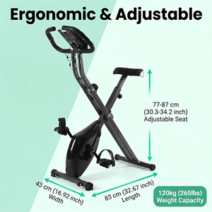 Vélo d'exercice pliable à résistance magnétique avec cadre en acier pour entraînement cardio à domicile, logo personnalisé - Product Image 5