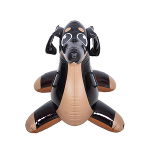 Dachshund inflable Ride-On Pool Flotador Diseño de perro salchicha con asas resistentes Vinilo duradero grueso para niños Adolescentes Diversión acuática - Product Image 6