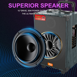 JQS911S Haut-Parleur Karaoké sans Fil <span class=keywords><strong>Bluetooth</strong></span> en Bois de 12 Pouces 100W, Système Son HIFI, Woofer, Batterie <span class=keywords><strong>Auxiliaire</strong></span>, Chariot de Fête Extérieure - Product Image 2