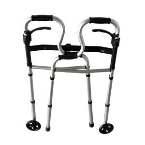Déambulateur léger avec roues - Déambulateur pliable - Hauteur réglable - Mécanisme de pliage simple à un bouton - Product Image 5