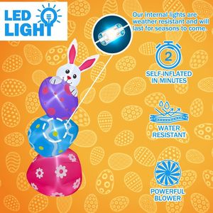 Conejo <span class=keywords><strong>de</strong></span> <span class=keywords><strong>Pascua</strong></span> Inflable, Modelo Gigante Hecho a Mano <span class=keywords><strong>de</strong></span> Alta Calidad, Colorido, para Colgar en Festivales, Decoración <span class=keywords><strong>de</strong></span> Jardín al Aire Libre, Fiesta, Lujo - Product Image 5