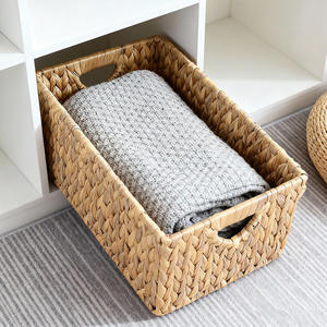 ตะกร้าเก็บของสานโบไบทรงสี่เหลี่ยมพร้อมฝาปิด ทำด้วยมือสำหรับจัดเก็บของเล่นและเสื้อผ้า ขนาดใหญ่ - Product Image 5