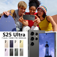 Smartphones S25 Ultra Originaux 16 Go + 1 To 4G LTE Double SIM Écran 2K de 7,3 Pouces Batterie 8000 mAh 120 Hz Deca Core Global