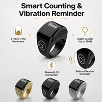 Bague connectée en plastique pour compteur de Tasbih musulman avec rappel par vibration, bague connectée en métal pour le Hajj, cadeaux de Ramadan, vente en gros