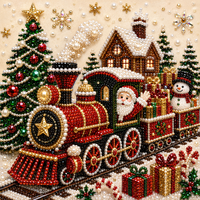 Nouveauté : Kit de Peinture Diamant DIY de Noël, Cadre en ABS, Ensemble Artistique Créatif Fait Main, Décoration Murale et de Bureau pour la Maison
