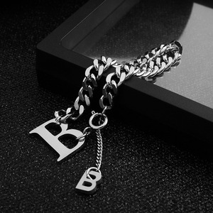 2026 New Light Luxury Niche Design Sliver Plated Thick <b>Chain</b> Letter Bracelet <b>Titanium</b> Steel Unisex's Bracelets Fashion Jewelry - Product Image 5