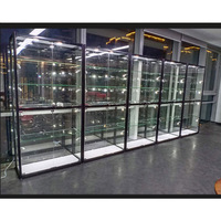 Vitrine de rangement et d'exposition moderne en aluminium et verre trempé, certifiée CE ROHS, pour bijoux, figurines et modèles
