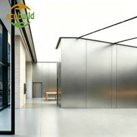 Revêtement mural extérieur et intérieur en ACP ACM brillant argenté 4 mm, matériau de bardage pour façades de bâtiments, panneau composite aluminium-plastique