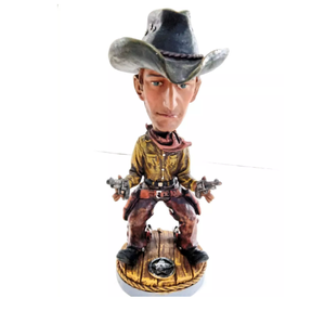 Clássico Duelo Cowboy Western Bobblehead Resina Estátua Figura EUA Marshall Six Shooter Personalizado Resina Bobble Cabeça Decoração Para Casa - Product Image 1