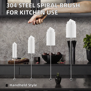 304 Edelstahl-Nylon Multifunktions-Reinigungsbürste für Strohhalme, Reagenzgläser und Spiralbecher – ideal für die Küche - Product Image 2