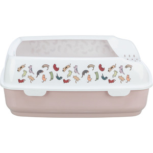 Bandeja Sanitaria para Gatos Delio, 38x20x50 cm, Lila y Blanco con Borde, para Gatos - Product Image 3
