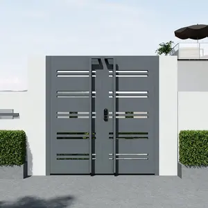 Puerta de entrada de hierro forjado para villa, venta al por mayor, fábrica DS