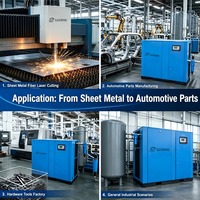 Nouvel état 220HP/160Kw AC compresseur d'air à vis moteur de réservoir 7 bars 28.5M3/min 1006.5cfm comprend des compresseurs industriels
