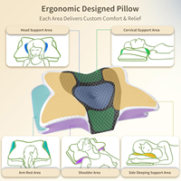Oreiller cervical en mousse à mémoire de forme pour les douleurs au cou, oreiller orthopédique, oreiller de soutien du cou, deux options de hauteur pour les dormeurs latéraux