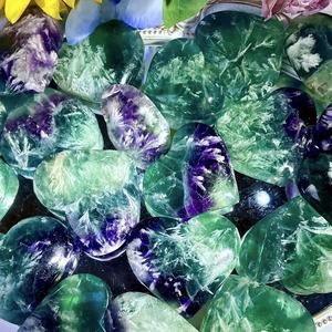 Piedra de Palma de Fluorita con Forma de Copo de Nieve de Pluma Natural y Cristal de Corazón, Artesanías de Cristal para Sanación, Regalo - Product Image 5