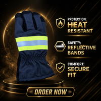 Gants de pompier certifiés 3C, gants de protection isolants thermiques en cuir de vache résistant aux flammes, modèle à protection intégrale