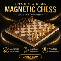 Jeu d'échecs magnétique en bois massif, échiquier pliable, jeu de stratégie portable pour enfants, étudiants, entraînement