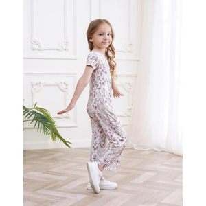 BambooBud Girl's Jumpsuit Soft Long Pants High Waist Cute Daily Wear Outfit Viscose From Bamboo Kids Clothes - Product Image 4