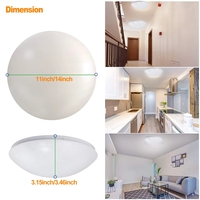 Plafonnier LED 3 CCT pour la maison, dimmable Triac, AC120V, 11/12 pouces, rond, moderne, IP44, en fer, ETL CETL