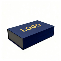 Caja de Regalo Magnética Azul de Lujo con Inserto de Esponja, Empaque Rígido con Logotipo Personalizado para Joyería, Relojes y Marcas de Ropa