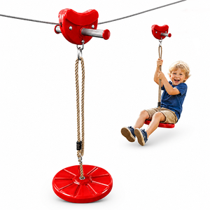 Siège de Zipline Ropecube Zip Wire Heart avec Balançoire à Disque pour Enfants – Siège de Zipline Durable et Antidérapant pour l'Entraînement Sensoriel et les Jeux en Extérieur dans la Cour - Product Image 1