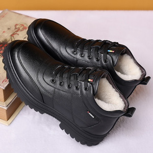 Botas de Nieve para Hombre, de Cuero Genuino, Forradas de Piel, Antideslizantes, con Punta Redonda, Suela de Goma, Entresuela de EVA, Cálidas, de Algodón - Product Image 2