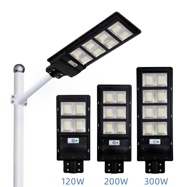 Integrated 300W Waterproof Outdoor All-in-One Solar Street Light LED Light Source IP67 Rating Road Lamp for Outdoor Lighting