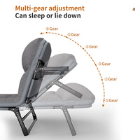 Lit pliant inclinable avec dossier réglable, idéal pour le camping, la pêche, avec coussin, pour se détendre dans la chambre, chaise-lit pliante.