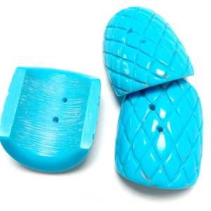 Pierres semi-précieuses fantaisie couleur bleue, 1 pièce, pierres précieuses turquoises naturelles sculptées - Product Image 4