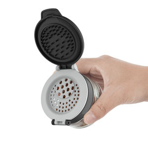 ขวดเครื่องปรุงแก้วขนาด 200 มล. ชุดชั้นวางเครื่องปรุงหมุนได้ 360 องศา ทำจากสแตนเลส - Product Image 4