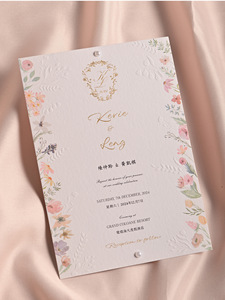 Tarjetas de Invitación de Boda Modernas y Lujosas con Perlas, Forma Rectangular, Papel Ecológico para el Día de la Madre y Bodas - Product Image 6