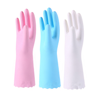 Gants en vinyle doublés de flocage, réutilisables et épaissis, pour usage domestique et de protection, directement de l'usine