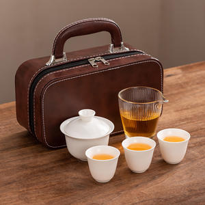 Service à thé Kung Fu en porcelaine de jade de qualité supérieure BAMBUS, style chinois moderne, avec couvercle, portable, pour voyage - Product Image 2