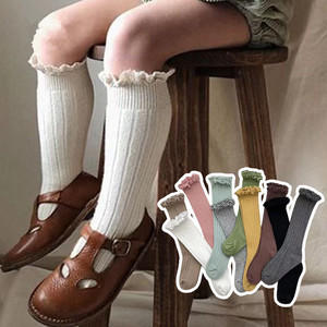Gran oferta de fábrica, calcetines largos españoles <span class=keywords><strong>para</strong></span> niñas, <span class=keywords><strong>medias</strong></span> <span class=keywords><strong>para</strong></span> recién nacidos, calcetines largos, bonitos calcetines con volantes <span class=keywords><strong>para</strong></span> bebés y niñas pequeñas, calcetines hasta la rodilla con volantes - Product Image 1
