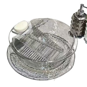 Luce di lusso piccolo lavabo in plastica trasparente multifunzionale lavabo per la casa con Washboard per set da <span class=keywords><strong>bagno</strong></span> - Product Image 6