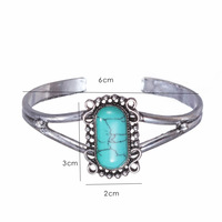 Bracelet manchette bohème en turquoise d'Afrique du Sud pour femme, bijoux faits main du sud-ouest, bracelet multi-gemmes en turquoise