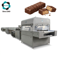 Machine d'enrobage automatique au chocolat GUSU avec tunnel de refroidissement pour crème glacée et biscuits