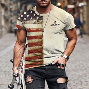 Camiseta <span class=keywords><strong>de</strong></span> sublimación con estampado <span class=keywords><strong>de</strong></span> bandera americana barata al por mayor <span class=keywords><strong>de</strong></span> fábrica, ropa informal <span class=keywords><strong>de</strong></span> manga corta, camisetas <span class=keywords><strong>de</strong></span> moda, camisetas para hombres - Product Image 4