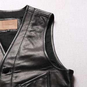 Wholesale Vests for <strong>Men</strong> Stylish Genuine Leather Streetwear Utility <strong>Gilet</strong> With Pocket Plus Size 100% Natural <strong>Sheepskin</strong> Jacket - Product Image 3