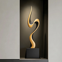 Sculpture Abstraite Moderne de Luxe en Résine TONFO, Statue d'Art Flamme Dorée en Ruban, Ornement de Table pour Entrée, Salon, Décoration Intérieure