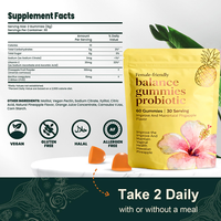 Gummies Probiotiques Équilibre Féminin Premium Personnalisées pour Femmes, Supplément de Vitamine C, Gummies Probiotiques Équilibre du pH